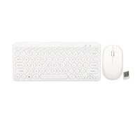 VBESTLIFE Combinación de Ratón Y Teclado Inalámbrico, Ratón Silencioso de Diseño Ergonómico, Juego de Ratón Y Teclado Inalámbrico de 10M, para Juegos de Oficina Y Negocios en Casa(Blanco)