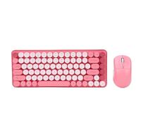 VBESTLIFE Combinación de Teclado y Ratón Inalámbricos para Juegos, Modo Dual Bluetooth de 2,4 GHz, 85 Teclas, Teclado Redondo, Ratón para Ordenador Portátil y PC