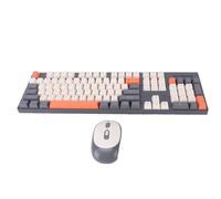 VBESTLIFE Combo de Teclado y Mouse Inalámbricos 2.4G Ergonómico de Tamaño Completo, Plug and Play con 104 Teclas y Modo de Suspensión Inteligente para PC, Computadora Portátil, Computadora (Tipo 2)