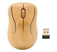 VBESTLIFE Combo de Teclado y Mouse Inalámbricos, Madera 2.4G Teclado de Computadora Inalámbrico Ergonómico, Plug and Play (Ratón)