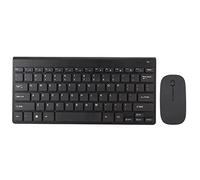 VBESTLIFE Combo de Teclado y Ratón Inalámbricos, Juego de Ratón y Teclado Compacto Silencioso Portátil Ultradelgado de 2,4G con Indicador LED para Oficina en Casa (Black)