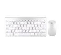 VBESTLIFE Combo de Teclado y Ratón Inalámbricos, Juego de Ratón y Teclado Compacto Silencioso Portátil Ultradelgado de 2,4G con Indicador LED para Oficina en Casa (Silver)