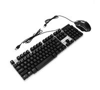 VBESTLIFE Combo de Teclado y Ratón para Juegos, Juego de Ratón con Teclado Retroiluminado USB de 104 Teclas, Tacto Cómodo, Aspecto Fresco, ABS para el Hogar