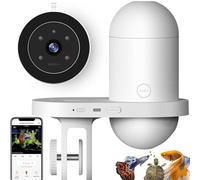 VBESTLIFE Comedero Automático de Peces para Acuario, Cámara HD de 2,5 K, WiFi Inteligente y Control de Aplicación Remota, Dispensador Automático de Alimentos con Temporizador y Porciones