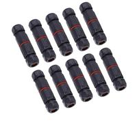 VBESTLIFE Conector Impermeable, IP68 Bloque de Terminales Sin Tornillos de 3 Pines con Enchufe para Exteriores, Ajuste a Presión de Nylon Ignífugo para Cable de 0,5-2,0 mm², Conectores Eléctricos