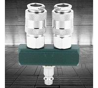 VBESTLIFE Conector Rápido Americano de 1/4 de Pulgada, Conector Duradero de 2 Vías para Herramientas Neumáticas, Compresores, Macho Hembra de Válvula Ajustable