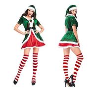 VBESTLIFE Conjunto de Disfraz de Elfo Navideño para Adultos con Cinturón Elástico, Material de Tela Suave, Kit de Cosplay para Parejas, Ideal para Representaciones Teatrales y Fiestas de Disfraces