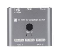 VBESTLIFE Conmutador HDMI 2.1, Salida 2 en 1 16K@600Hz 4K@120Hz, Conmutador HDMI 48Gbps Bidireccional, Compatible con VRR HDR10+ ALLM, Carcasa de Aleación de Aluminio