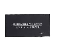 VBESTLIFE Conmutador KVM USB HDMI 1 Monitores 2 Computadoras, Conmutadores KVM 4K@60Hz para Teclado Ratón Discos Duros Impresora, con EDID Adaptable, 4 Cable USB y Controlador