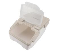 VBESTLIFE Contenedor de Arroz Hermético Espesado Impermeable Contenedor de Almacenamiento de Arroz para Cocina Beige, con Tapa de Taza Medidora, de de Plástico Multifuncional para Cocinar en Casa (5