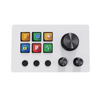 VBESTLIFE Controlador de Transmisión Personalizable, 6 Teclas LCD, 3 Perillas, 3 Botones de Escena, Teclado Macro, con Interfaz Tipo C para Control de Medios, Transmisión de Juegos (White)