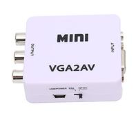 VBESTLIFE Convertidor de Video, Mini VGA a AV 1080P Adaptador convertidor de Video HD, con Cable de Datos, para TV PC, Entrada de PC de Alta resolución