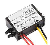 VBESTLIFE Convertidor Reductor de CA 12V 24V a CC 5V IP67 Resistente Al Agua para Enrutador, Ventilador, Bomba de Agua, Seguro y Confiable (3A)