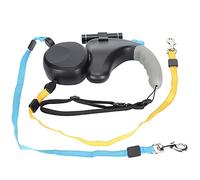 VBESTLIFE Correa de Doble Extremo para Mascotas para Dos Perros, Cuerda de Tracción de Doble Cabeza con Luz LED y Clip Giratorio, Resistente para Entrenamiento de Razas Grandes (Black)