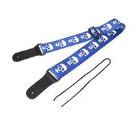 VBESTLIFE Correa de guitarra ajustable, patrón de calavera Correa de cuero para guitarra con cabeza de cuero para ukelele bajo eléctrico acústico(azul)