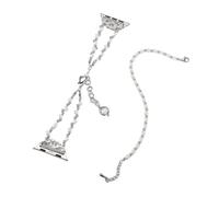 VBESTLIFE Correa de Reloj con Pulsera de Cuentas para Relojes IOS 38 40 41 42 44 45 49 Mm, Correa de Reloj Elástica Hecha a Mano a la Moda para Mujer (WHITE)