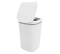 VBESTLIFE Cubo de Basura con Sensor de Movimiento de 18 Litros, Cubo de Basura Automático sin Contacto con Anillo de Presión Luminoso Azul, para Baño, Cocina, Sala de Estar, IPX5, Resistente Al
