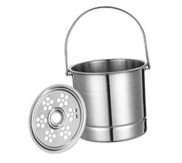 VBESTLIFE Cubo de Hielo de Acero Inoxidable, Metal Espesado de 1 Litro con Placa de Filtro y, Enfriador de Vino Profesional para Fiestas, Acabado Lijado (Color Original)