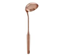 VBESTLIFE Cuchara de Acero Inoxidable con Pico Vertedor, Borde Liso que No Se Raya, Hueco, Juego de Servicio de Cocina de Oro Rosa (cucharón)