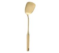 VBESTLIFE Cuchara de Acero Inoxidable con Pico Vertedor, Borde Liso que No Se Raya, Hueco, Juego de Servicio de Cocina de Oro Rosa (Espátula)