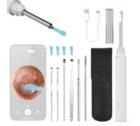 VBESTLIFE Cuchara para Recoger Orejas con Luz LED, Limpiador de Cera Eléctrico Recargable con Punta de Silicona Suave y Luz LED Incorporada para Comprobar la Nariz y la Oreja de la Familia (WHITE)