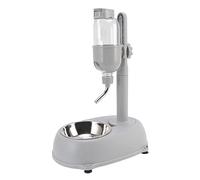 VBESTLIFE Cuenco Dispensador de Agua de Pie para Mascotas, Cuenco de Pie con Poste Desmontable Que Alimenta Automáticamente la Altura del Agua Ajustable, con Almohadilla Antideslizante