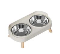 VBESTLIFE Cuencos Dobles de Acero Inoxidable Cuencos Elevados para Perros para Opciones de Alimentación Versátiles para Gatos Adultos