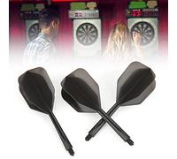 VBESTLIFE Dardo y Vuelos Integrados, 3 Piezas ABS 2BA Eje de Dardo Transparente Integrado y Vuelos Forma Estándar Anti Rotura (Negro)