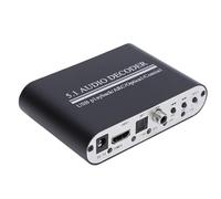 VBESTLIFE Decodificador de Sonido HiFi, Decodificador de Audio 5.1 con Bluetooth 5.0, Reproducción USB, Entrada Coaxial óptica, Memoria de Apagado, para DTS AC3 LPCM Music Movie Game (Enchufe de la