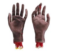 VBESTLIFE Decoraci¨®n de Accesorios de Halloween, 2 Piezas de Manos Cortadas Falsas Realistas para Accesorios de Escenario de Cosplay Fiesta de Halloween