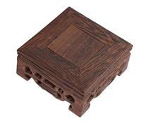 VBESTLIFE Delicada Pequeña Tetera Cuadrada Base Florero Decoración Madera Maciza Bonsái Pedestal Base de Madera (Largo 8 Ancho 8 Alto 3.7)