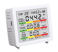 VBESTLIFE Detector de Calidad del Aire, Probador de Aire Portátil con Pantalla LCD de 4 Pulgadas para CO2 TVOC HCHO Temperatura Humedad, para Uso en el Hogar, Oficina y Automóvil