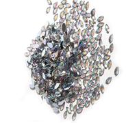 VBESTLIFE Diamantes de Imitación Acrílicos con Forma de Ojo de Caballo, 500 Piezas de Gemas de Cristal Brillantes Blancas para álbumes de Recortes, Manualidades, Decoración del Teléfono, Decoración