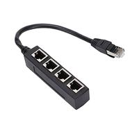 VBESTLIFE Divisor Ethernet RJ45, 1 Macho a 4 Puertos Hembra Adaptador Divisor Ethernet LAN Adecuado Super Cat5, Cat5e, Cat6, Cat7
