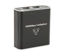 VBESTLIFE Divisor Gigabit, Divisor de Red de Aleación de Aluminio de 1 Entrada y 2 Salidas de 1000 Mbps, Puerto RJ45 para Enrutador de Computadora Portátil, Gran Alcance, Luz Indicadora,