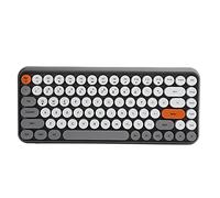 VBESTLIFE Elegante Teclado mecánico inalámbrico, Bluetooth 84 Teclas Retro Teclado Redondo para Juegos, para Juegos de Oficina en casa(Gris)