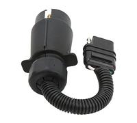 VBESTLIFE Enchufe Adaptador de Cable para Remolque, Conector de Cableado Plano Redondo de 7 Pines de la UE a 4 Pines de EE. UU. con Alimentación para Luces de Remolque, Señal de Giro de Freno,