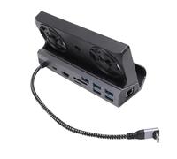 VBESTLIFE Estación de Acoplamiento para Switch2, para Rog Ally, 10 en 1 USB C Hub con Ventiladores de Enfriamiento de Doble RGB HDMI 2.0 4K 60Hz Gigabit Ethernet 100W PD Carga