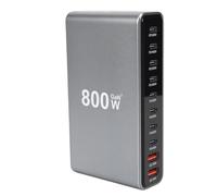 VBESTLIFE Estación de Carga GAN de 800W y 10 Puertos, Cargador Rápido USB C con Puertos Duales PD3.1 de 140W, Concentrador de Cargador de Escritorio Compacto para Teléfono con Tableta (Enchufe de la