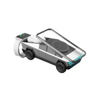 VBESTLIFE Estación de Carga Inalámbrica 3 en 1 para iOS y Android, Modelo de Automóvil, Cargador Giratorio a Escala 1:25 con Luz Ambiental, 15 W, para Teléfonos, Auriculares, Reloj (Silver)