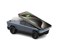 VBESTLIFE Estación de Carga Inalámbrica 3 en 1 para iOS y Android, Modelo de Automóvil, Cargador Giratorio a Escala 1:25 con Luz Ambiental, 15 W, para Teléfonos, Auriculares, Reloj (Gray)