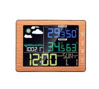 VBESTLIFE Estación de Pronóstico del Tiempo, Termómetro Higrómetro Inalámbrico para Interiores y Exteriores con Pantalla a Color, Alarma, Repetición, 3 Niveles de Brillo, para Oficina en