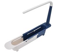 VBESTLIFE Estante de Almacenamiento Telescópico para Fregadero, Longitud Libremente Ajustable con Diseño Expandible, Organizador de Fregadero de PP de Gran Capacidad para Cocina, Barra de Toalla de