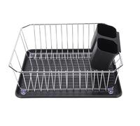 VBESTLIFE Estante de Secado de Platos de Hierro, Organizador de Cocina Eficiente para un Espacio de Almacenamiento Ordenado para Fregadero de Encimera, 12,2x14,17x5,12 Pulgadas (Silver)