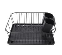 VBESTLIFE Estante de Secado de Platos de Hierro, Organizador de Cocina Eficiente para un Espacio de Almacenamiento Ordenado para Fregadero de Encimera, 12,2x14,17x5,12 Pulgadas (Black)