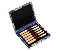 VBESTLIFE Estuche de Madera para Caña de Oboe, Ranura de Tela Suave, Diseño Transpirable, Soporte Compacto de Cubierta de Seda para 6 Cañas, Ligero (Blue)