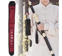 VBESTLIFE Estuche de Transporte de Espada de Lona Resistente Al Desgaste con Extremos de Cuero PU para Almacenamiento de Espada Rojo Oscuro 41,3 Pulgadas (Rojo Oscuro)