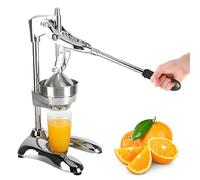 VBESTLIFE Exprimidor de Prensa Manual, Exprimidor de Cítricos de Acero Inoxidable Resistente con Base Espesa en Forma de U para Naranja, Limón, Pomelo, Mandarina
