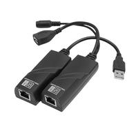 VBESTLIFE Extensor de Ethernet USB con un Adaptador de Alimentación de hasta 328 Pies, Soporte USB 2.0 Completo para Teclado, Mouse, Cámara Web y Más (Enchufe de la UE)