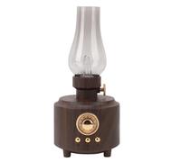 VBESTLIFE Forma Retro, Altavoz Multifuncional, Lámpara de Mesa Vintage con Entrada Múltiple, Sonido Potente para Dormitorio, Bar (Grano de Madera)